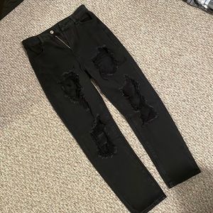 Black high waisted jeans